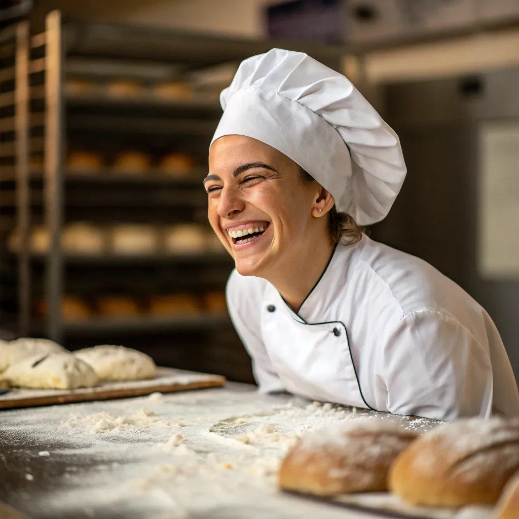 Happy baker with chef hat